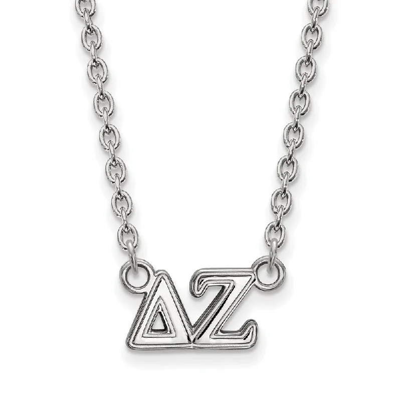 ladies-diamond-necklaces-Sterling Silver Delta Zeta Medium Necklace